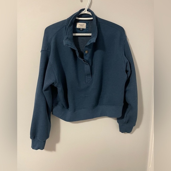 American Eagle Henley Fleece Sweatshirt - Picture 2 of 4